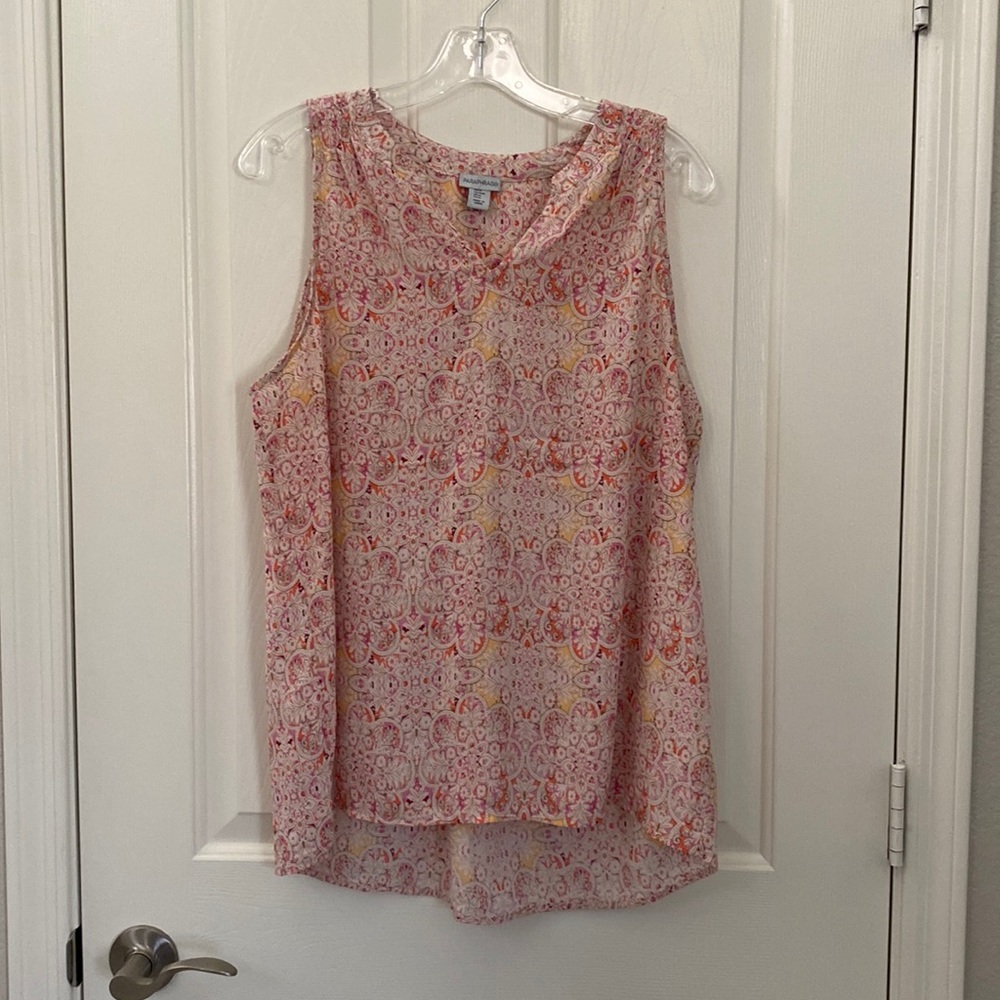 Paraphrase Multi Color Pattern Tank Top With V Cu… - image 2